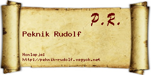 Peknik Rudolf névjegykártya